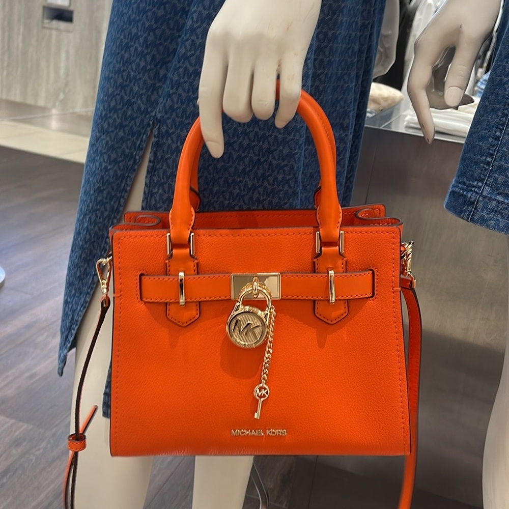 Michael Kors Hamilton Small Satchel Shoulder Crossbody Bag 
Poppy 
NWT - Picture 3 of 16